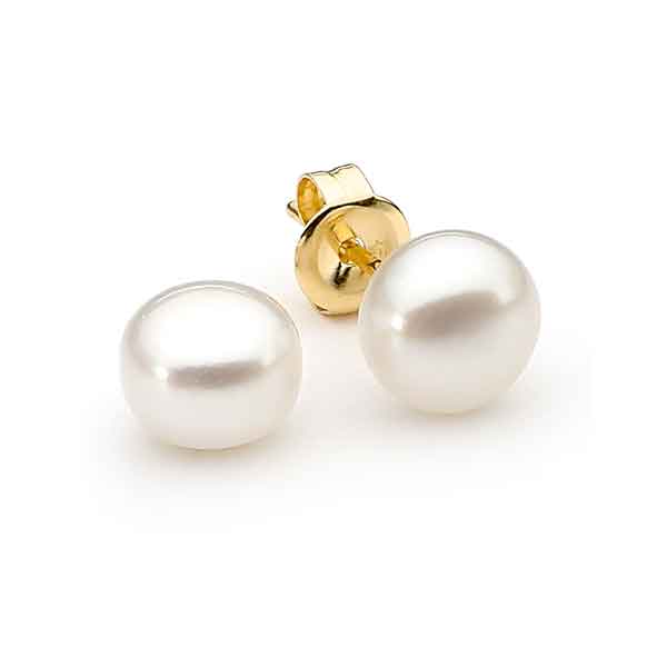 9ct Yellow Gold Pearl Earrings