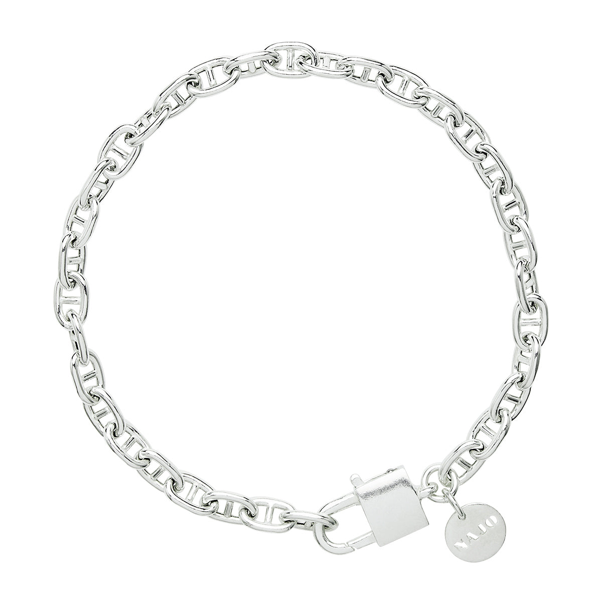 NAJO Love Lock Silver Chain Bracelet (18.5cm)