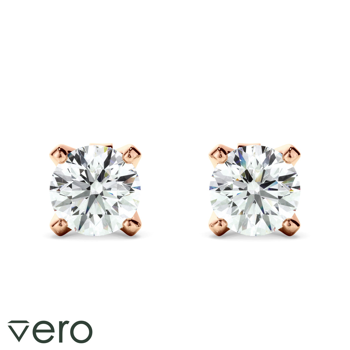 1ct Round Brilliant Cut Lab Grown Diamond Stud Earrings
