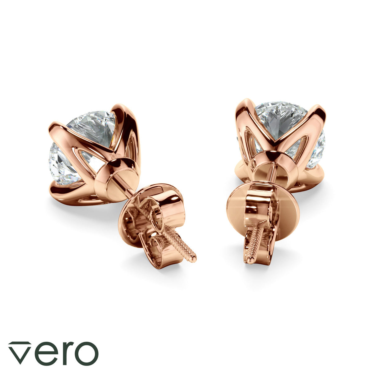 1ct Round Brilliant Cut Lab Grown Diamond Stud Earrings