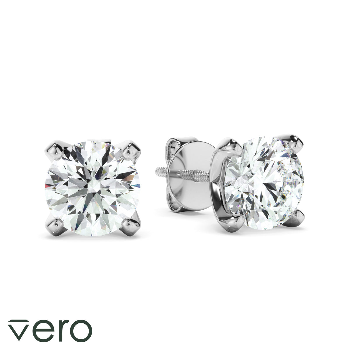 1ct Round Brilliant Cut Lab Grown Diamond Stud Earrings