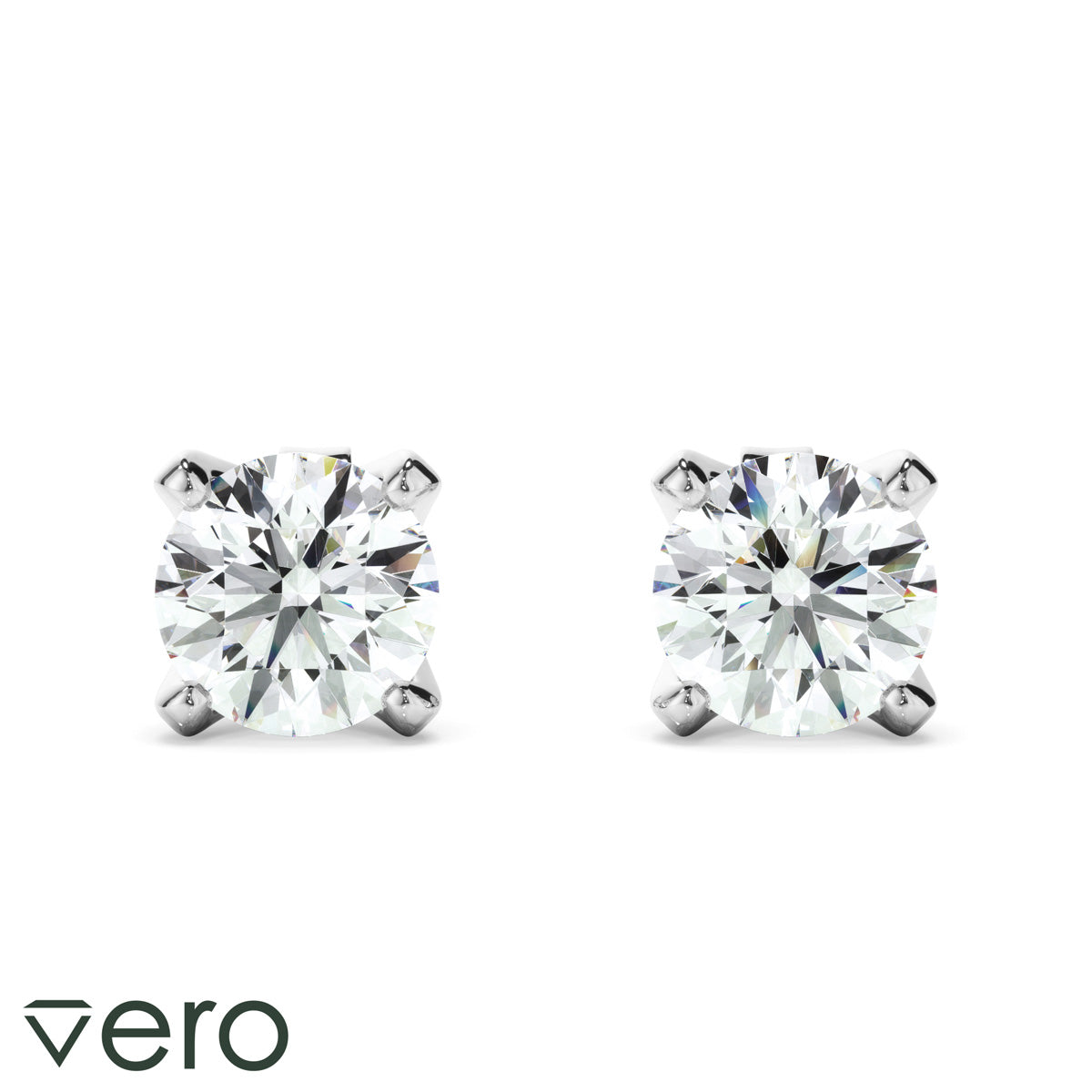 1ct Round Brilliant Cut Lab Grown Diamond Stud Earrings