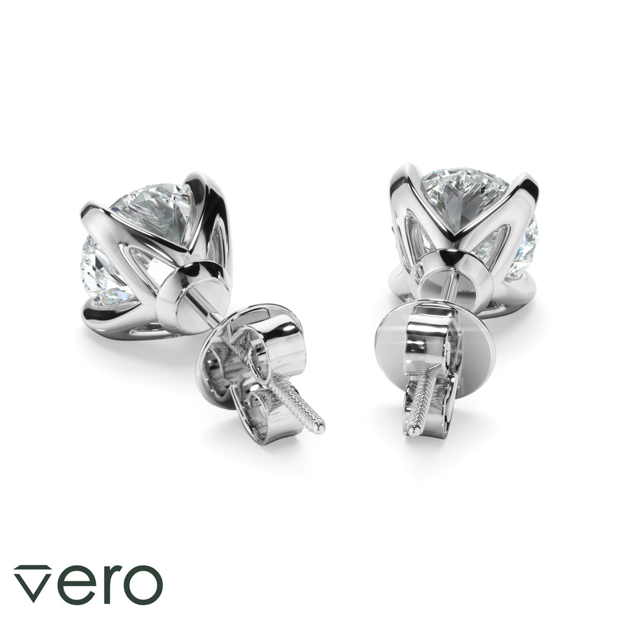 1ct Round Brilliant Cut Lab Grown Diamond Stud Earrings