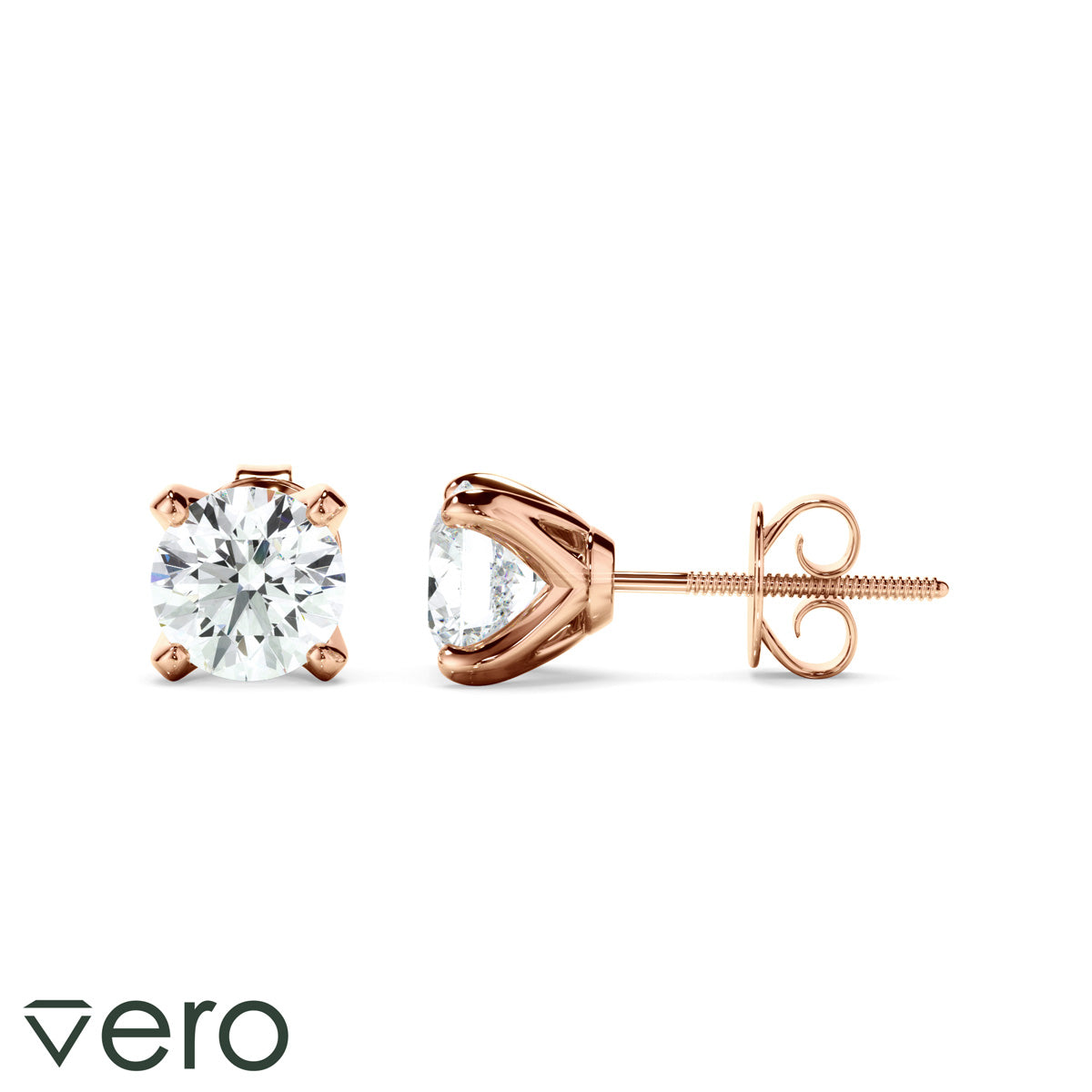 0.80ct Round Brilliant Cut Lab Grown Diamond Stud Earrings