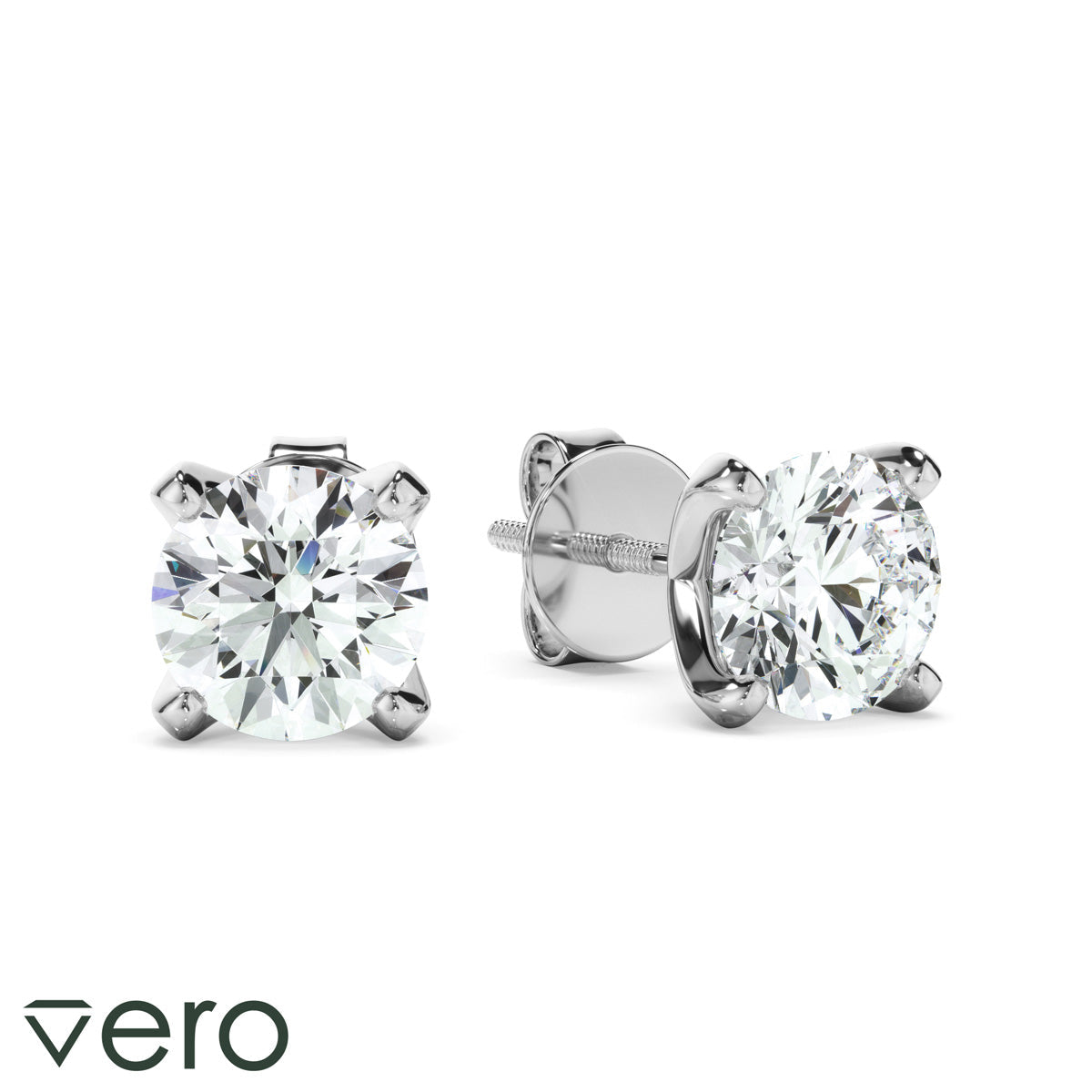 0.80ct Round Brilliant Cut Lab Grown Diamond Stud Earrings