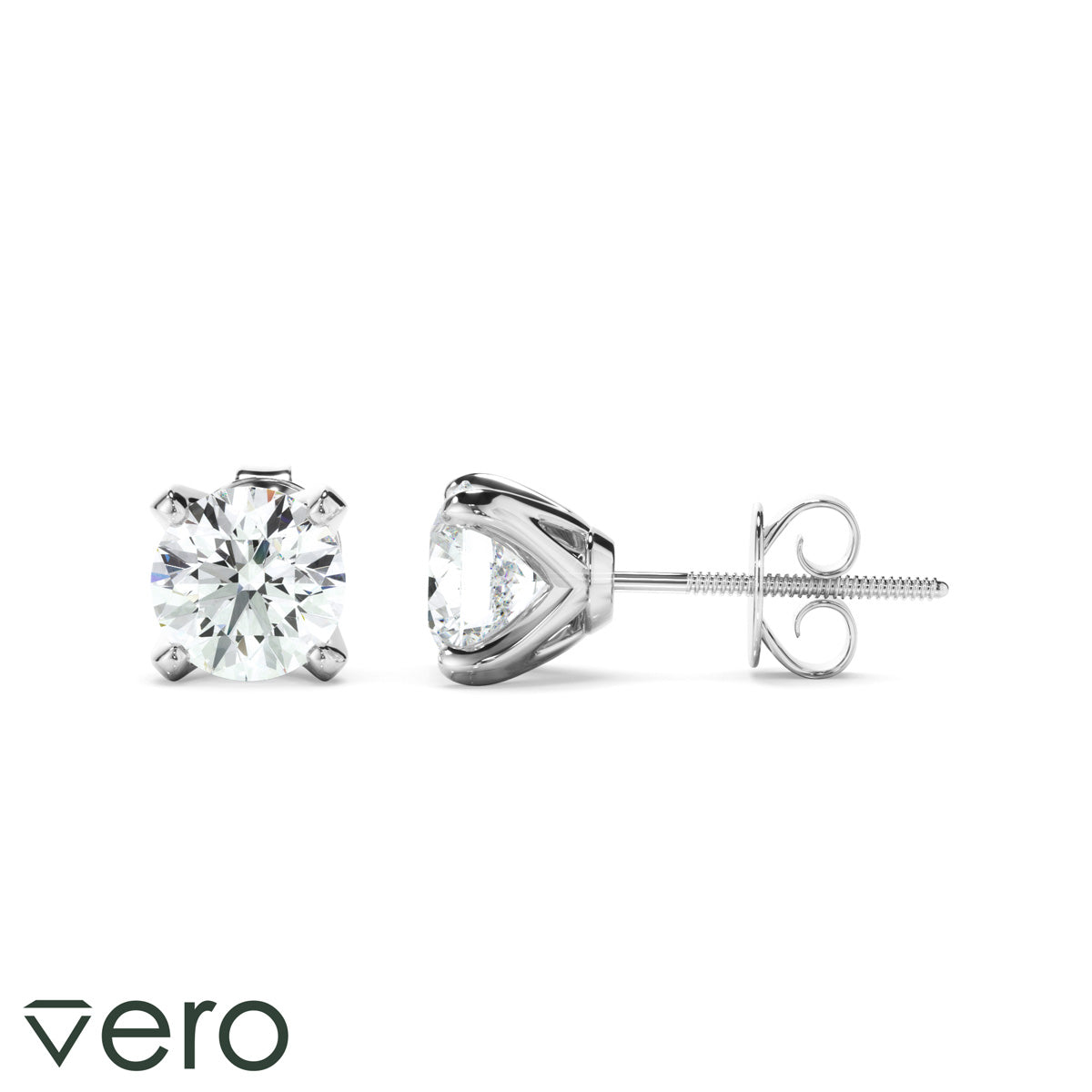0.80ct Round Brilliant Cut Lab Grown Diamond Stud Earrings