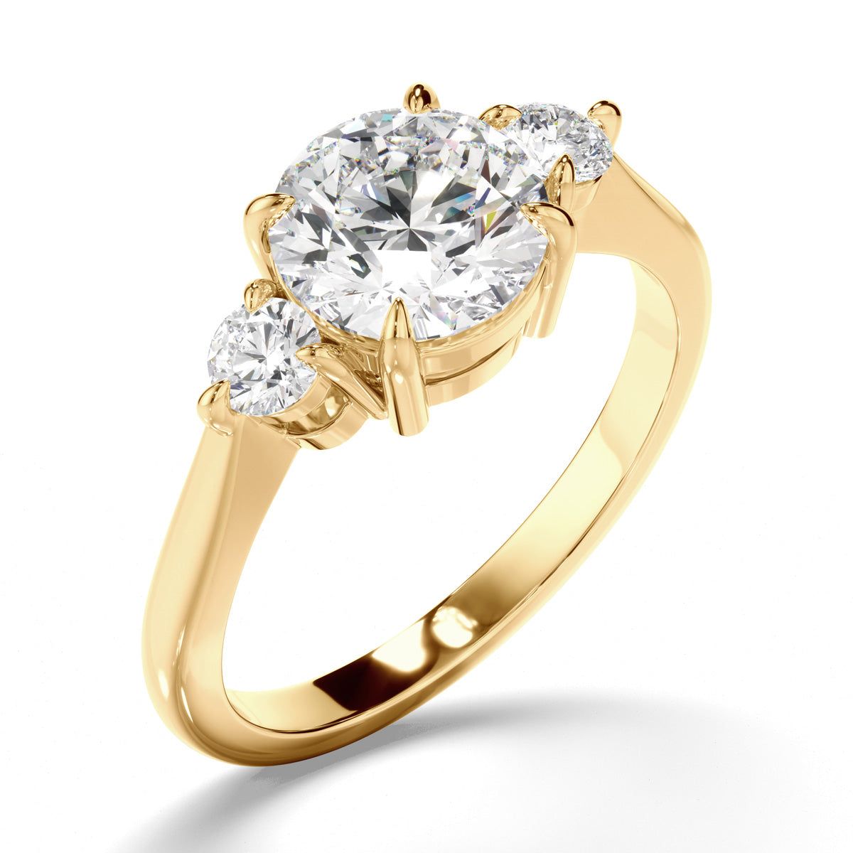 Round Brilliant Cut Diamond Trilogy Engagement Ring