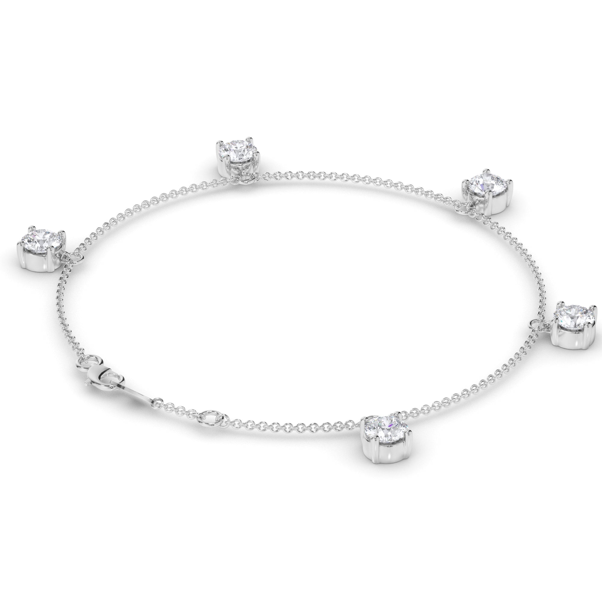 Floating Round Brilliant Cut Laboratory Grown Diamond Bracelet