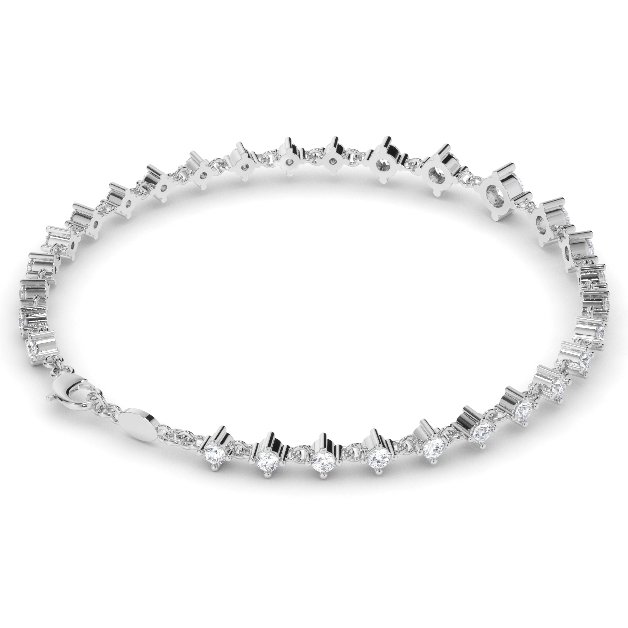 Round Brilliant Cut Laboratory Grown Diamond Tennis Bracelet