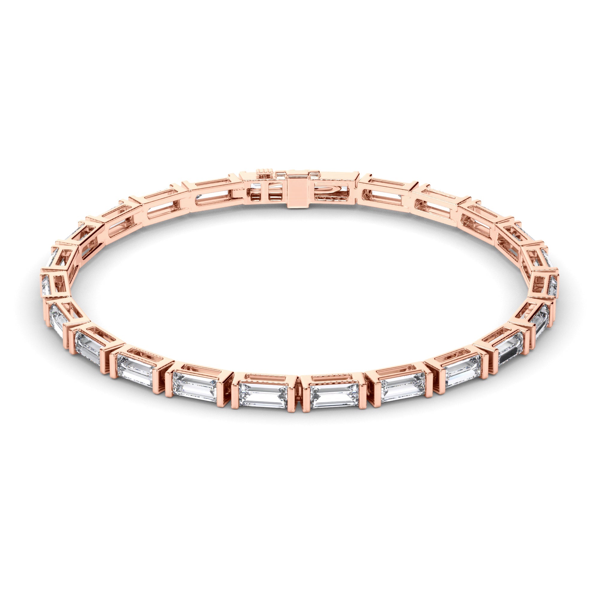 Baguette Cut Laboratory Grown Diamond Tennis Bracelet
