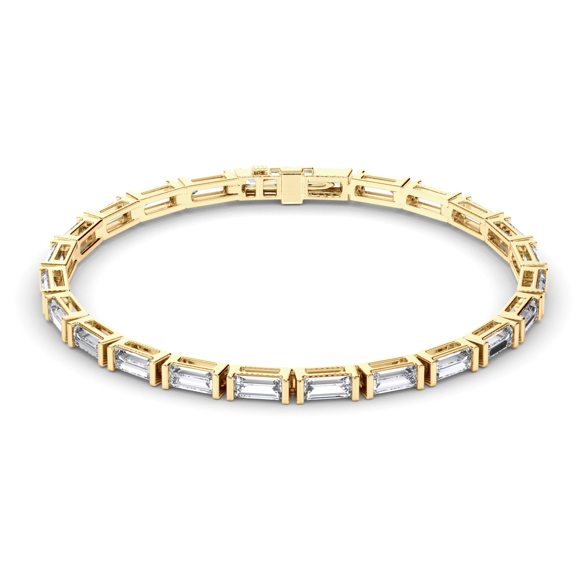Baguette Cut Laboratory Grown Diamond Tennis Bracelet