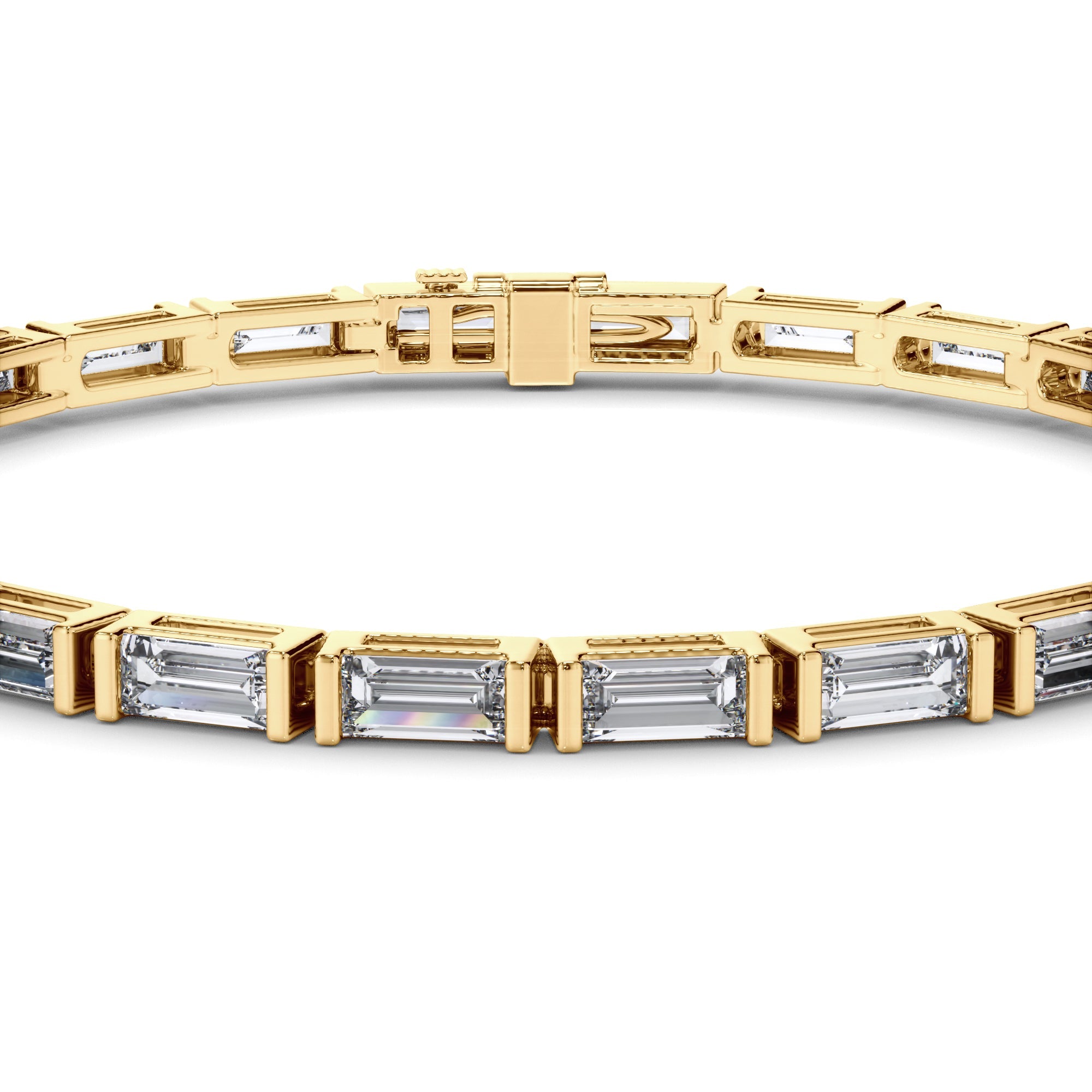 Baguette Cut Laboratory Grown Diamond Tennis Bracelet