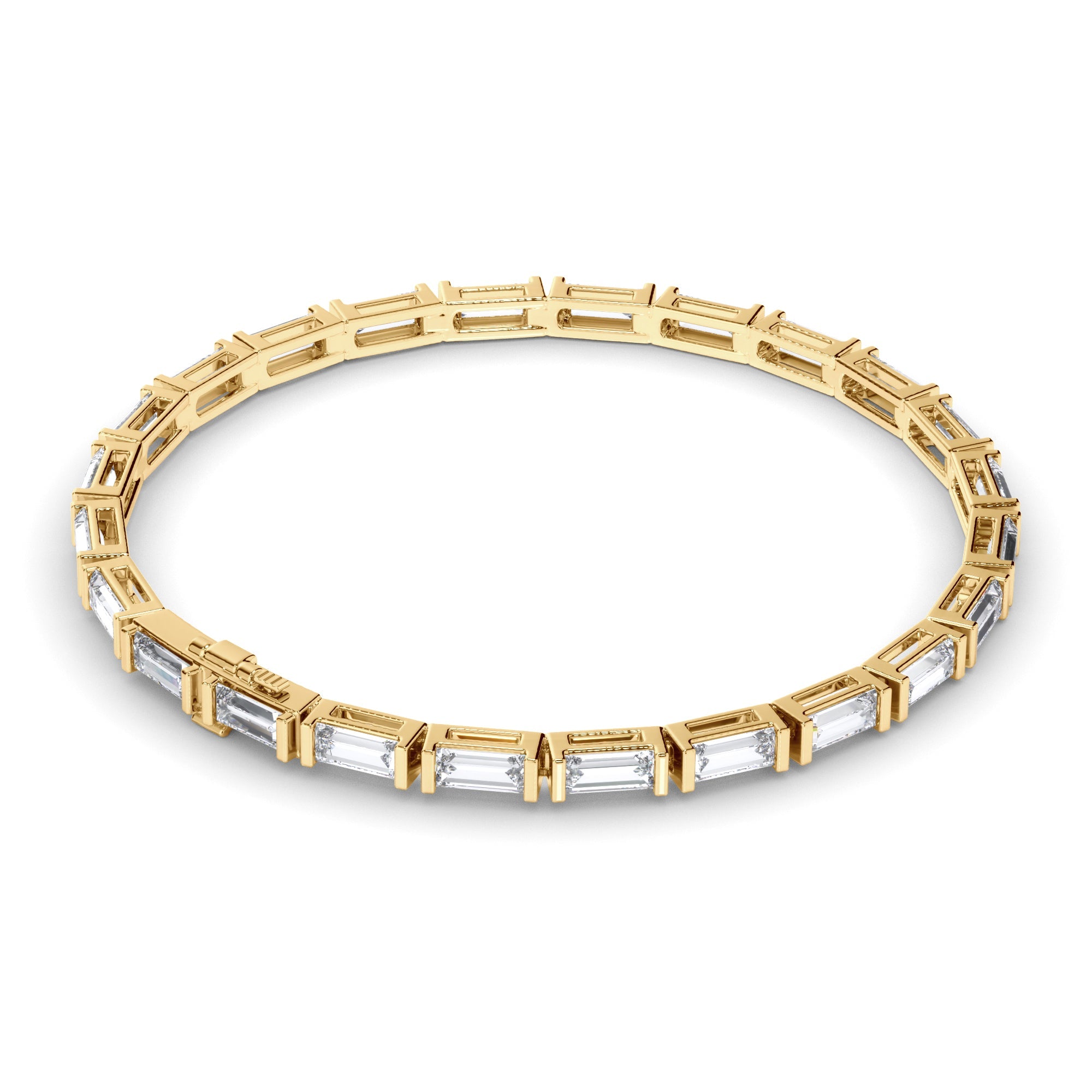 Baguette Cut Laboratory Grown Diamond Tennis Bracelet