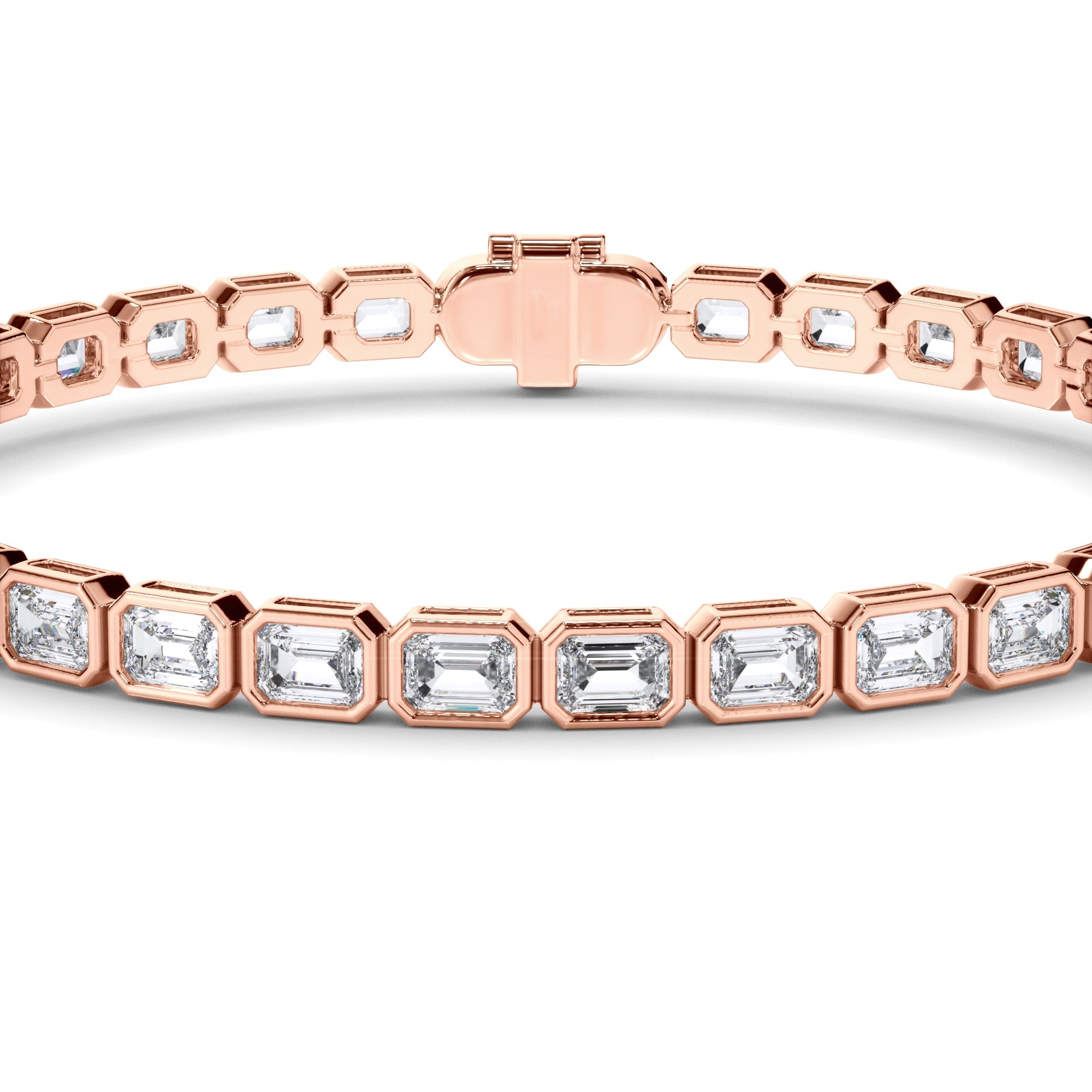Emerald Cut Laboratory Grown Diamond Tennis Bracelet