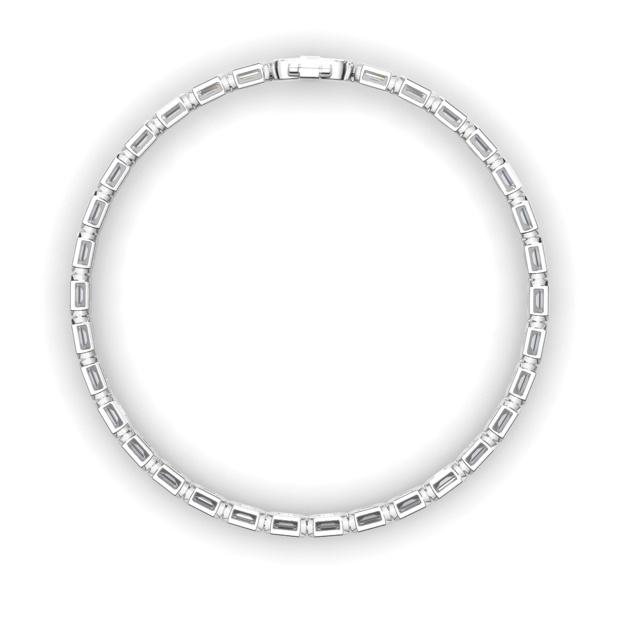 Emerald Cut Laboratory Grown Diamond Tennis Bracelet