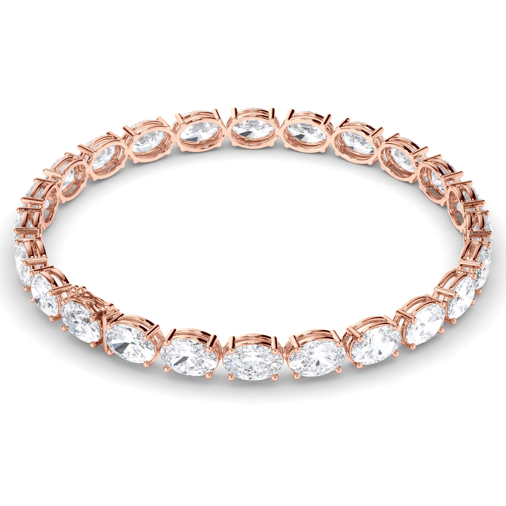 Oval Cut Laboratory Grown Diamond Tennis Bracelet