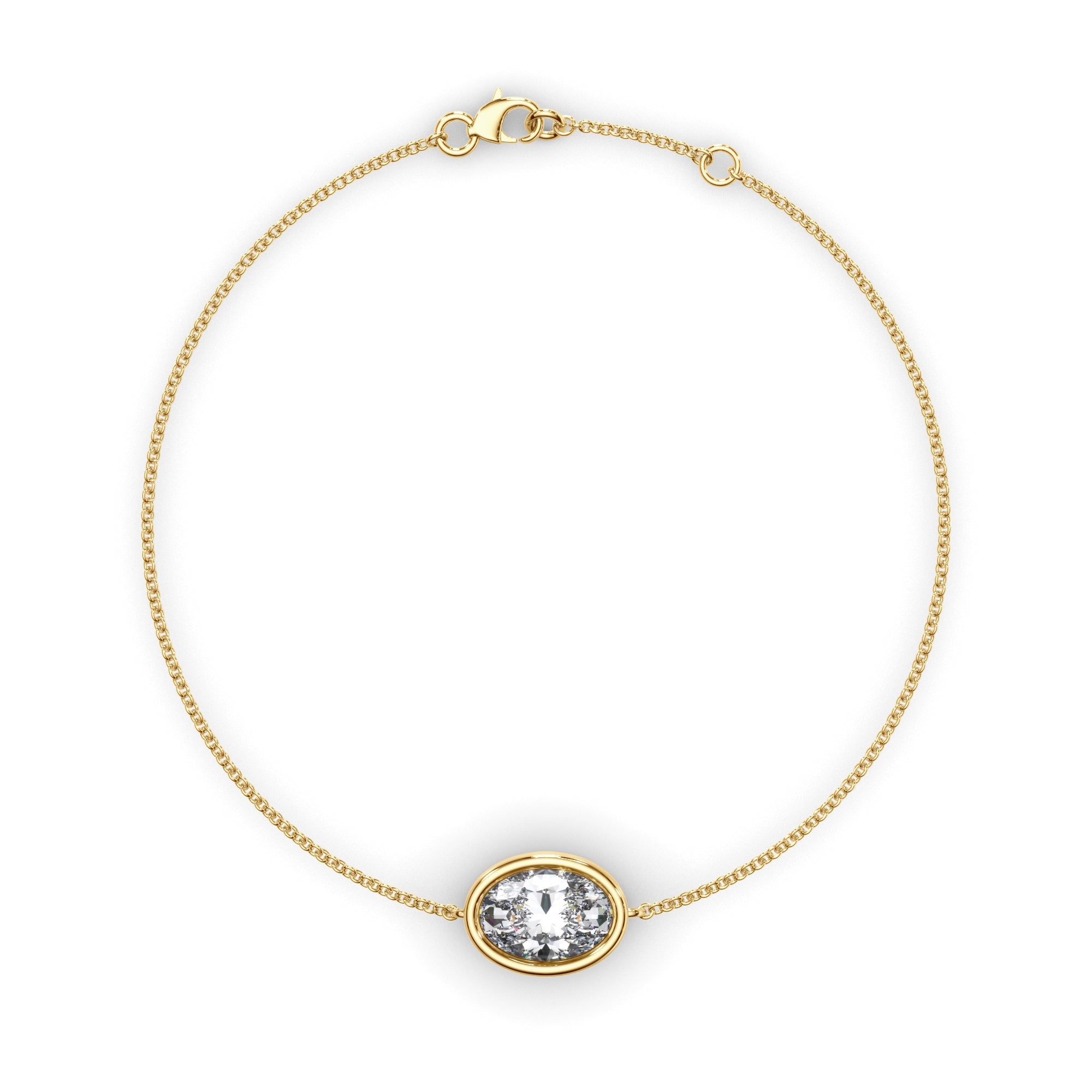 Oval Cut Diamond Bezel Set Bracelet