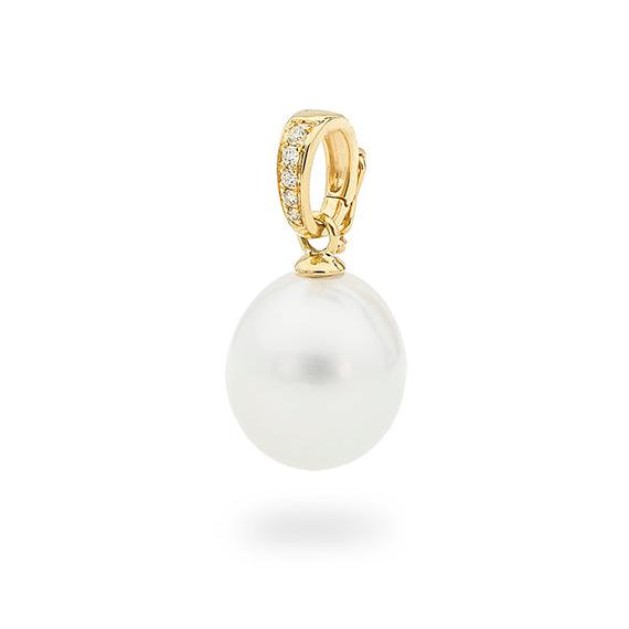 9ct Yellow Gold South Sea Pearl & Diamond Enhancer Pendant