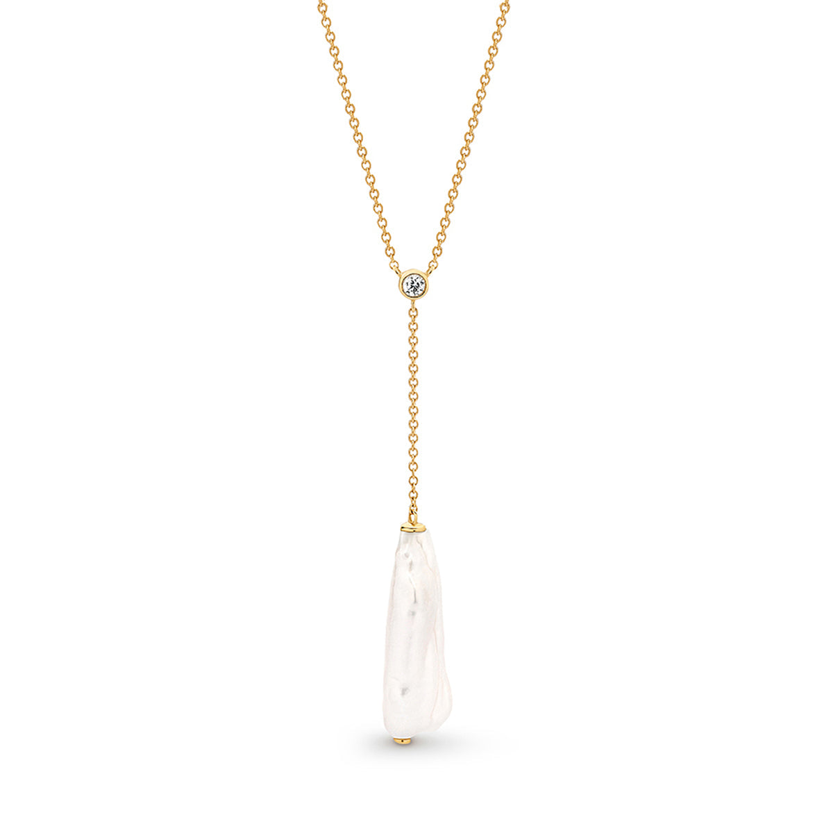 Louisa Lariat Barqoue Freshwater Pearl Pendant