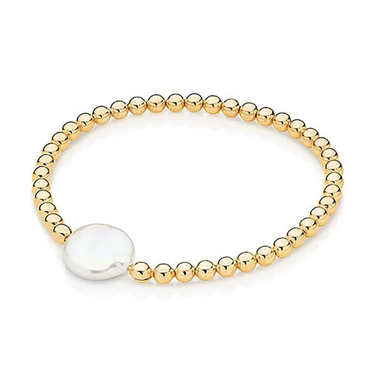 Yellow Gold Plated Pearl Grace Bracelet
