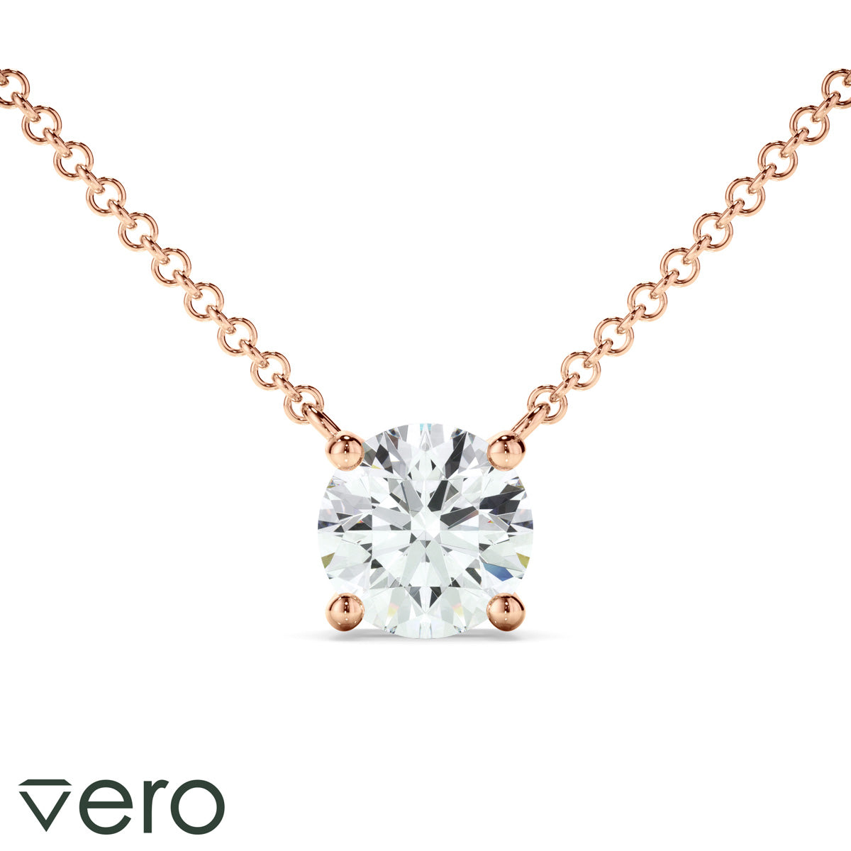 0.50ct Round Brilliant Cut Lab Grown Diamond Solitaire Necklet