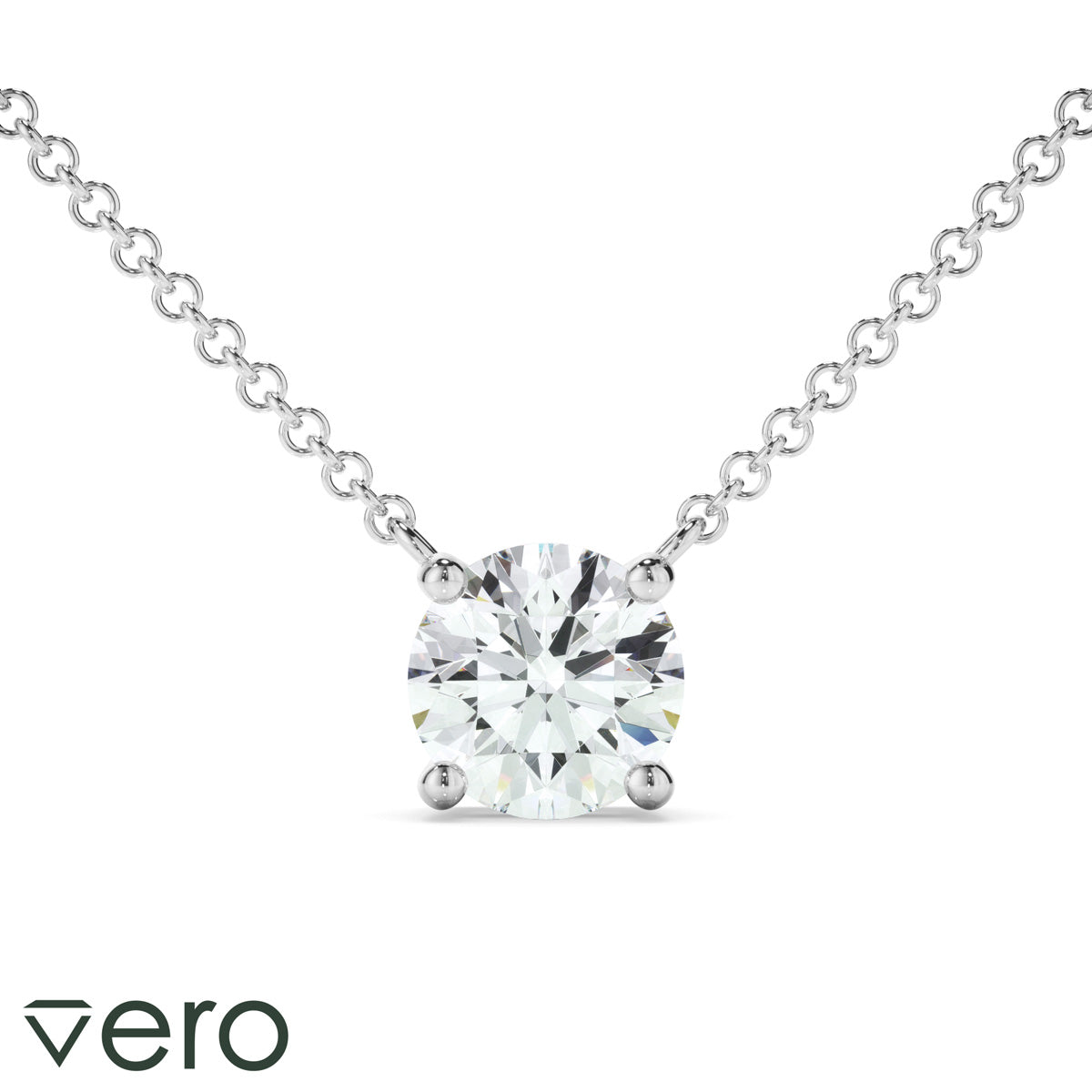 0.50ct Round Brilliant Cut Lab Grown Diamond Solitaire Necklet