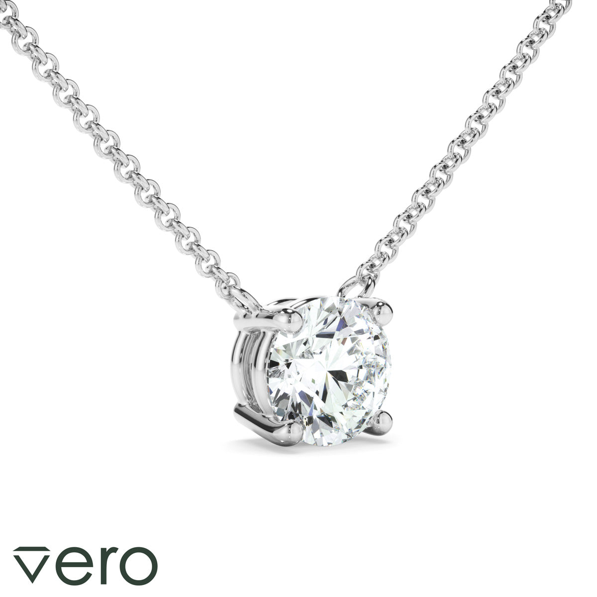 0.50ct Round Brilliant Cut Lab Grown Diamond Solitaire Necklet