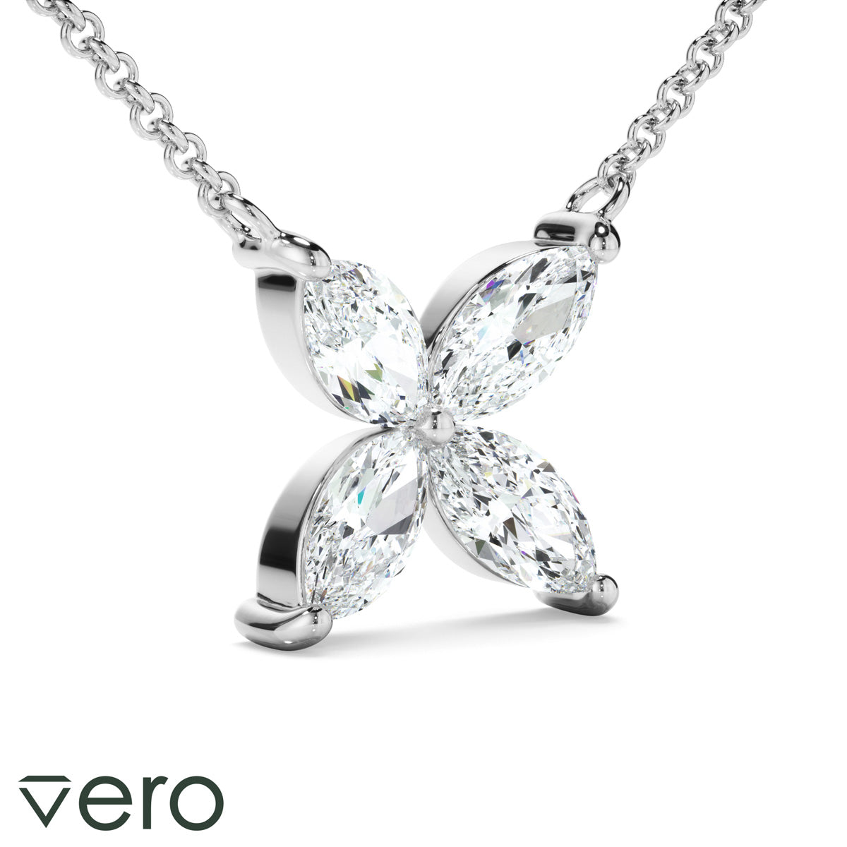 1ct Lab Grown Diamond Flower Necklet
