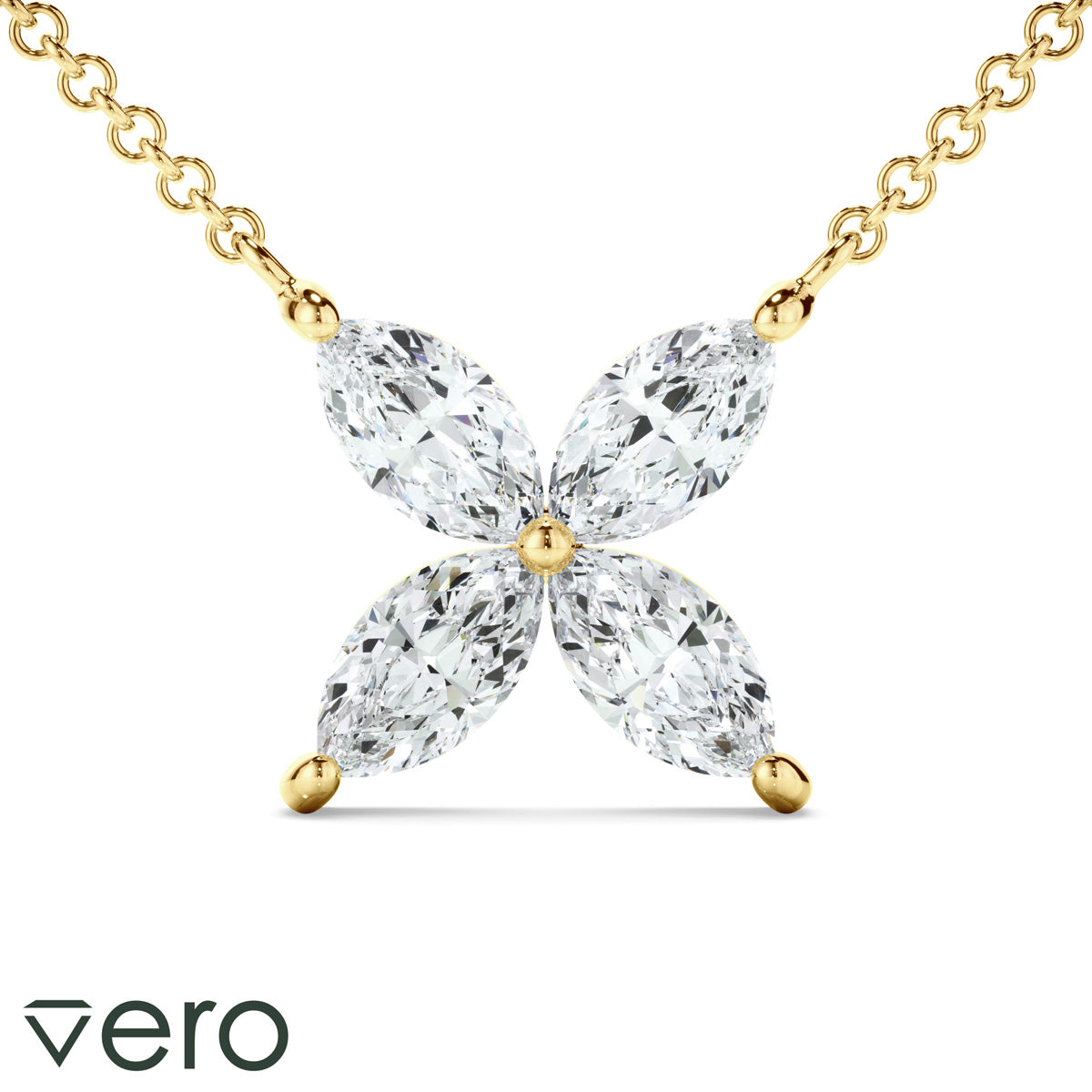 1ct Lab Grown Diamond Flower Necklet