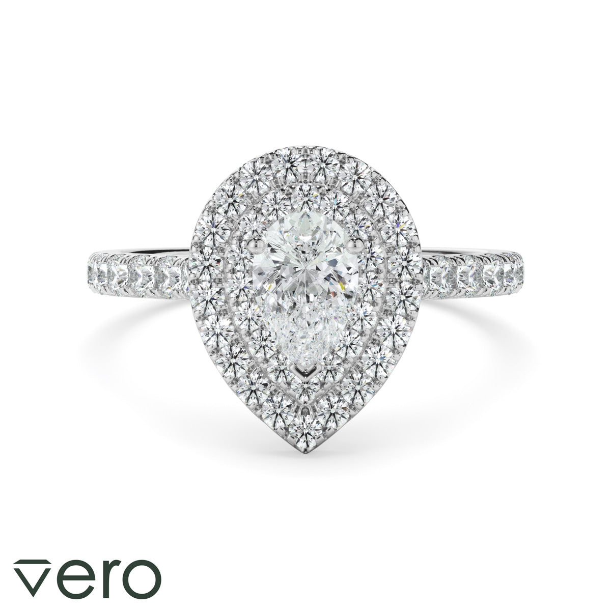 1ct Pear Cut Lab Grown Diamond Ring