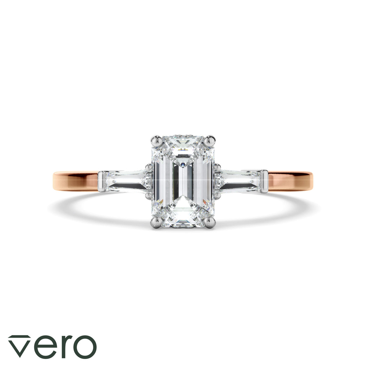 1.10ct Emerald Cut Lab Grown Diamond Ring