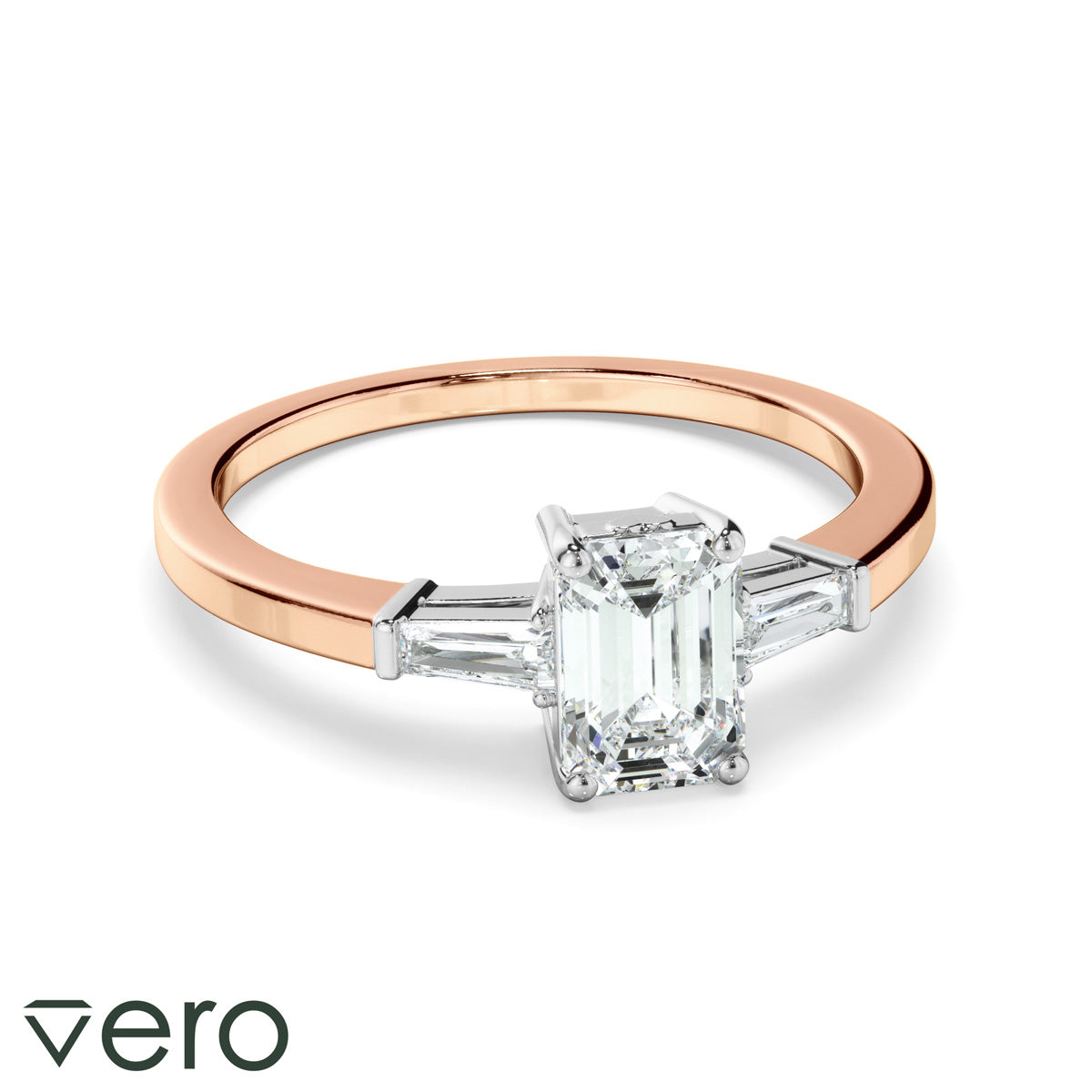 1.10ct Emerald Cut Lab Grown Diamond Ring