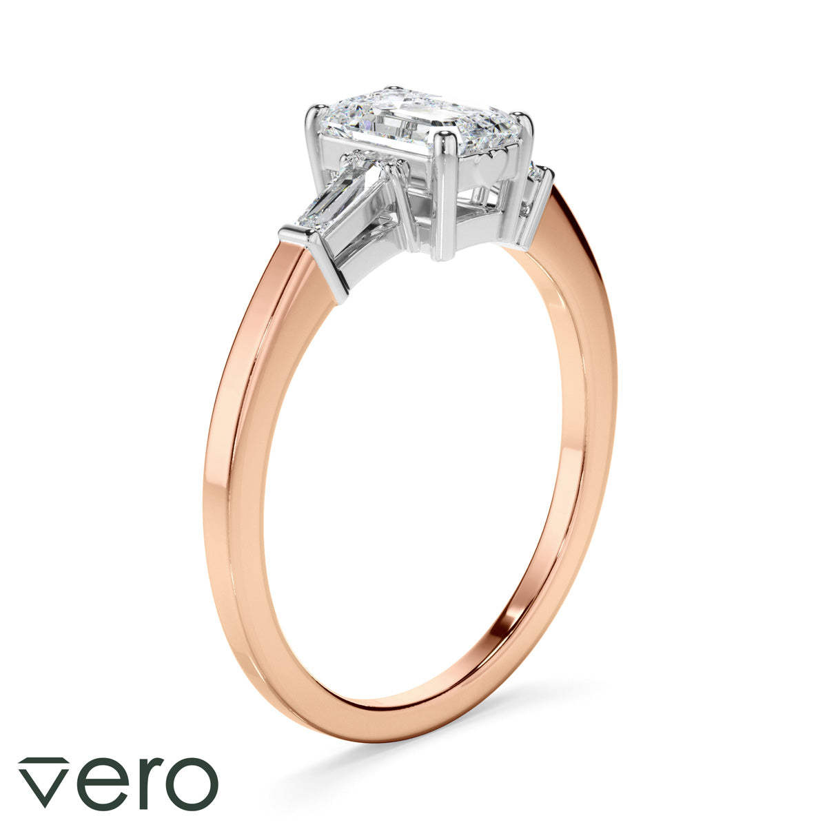 1.10ct Emerald Cut Lab Grown Diamond Ring