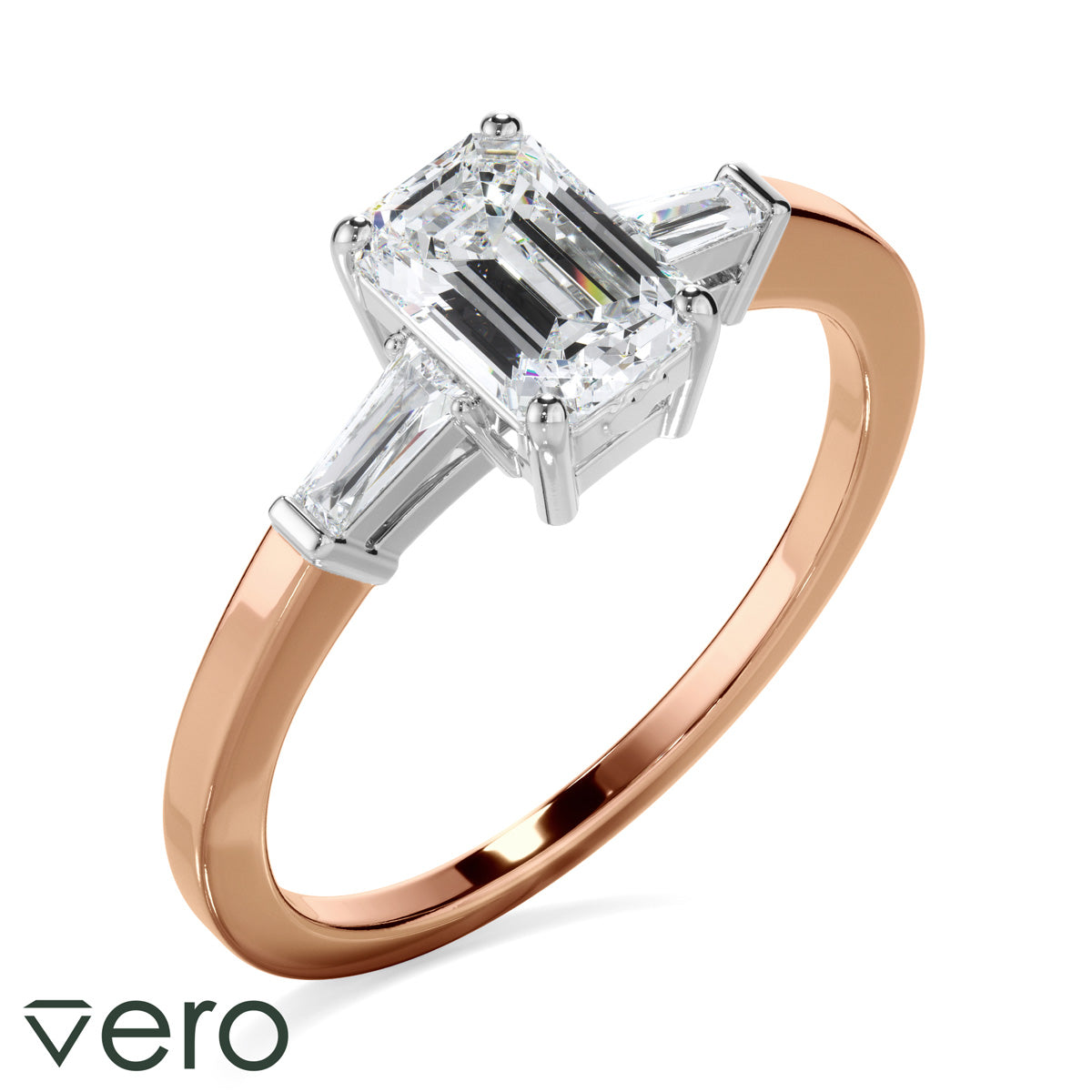 1.10ct Emerald Cut Lab Grown Diamond Ring