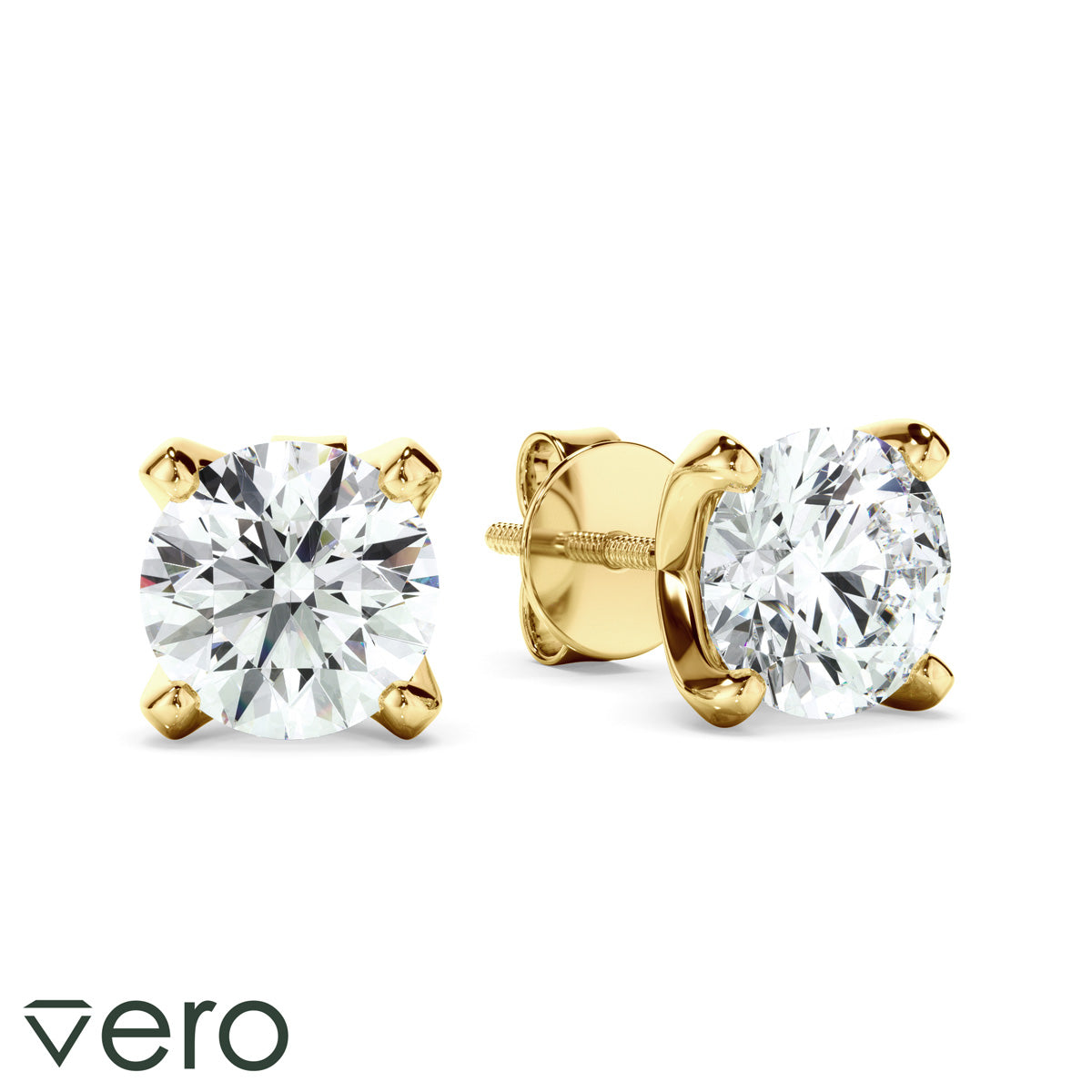 1ct Round Brilliant Cut Lab Grown Diamond Stud Earrings