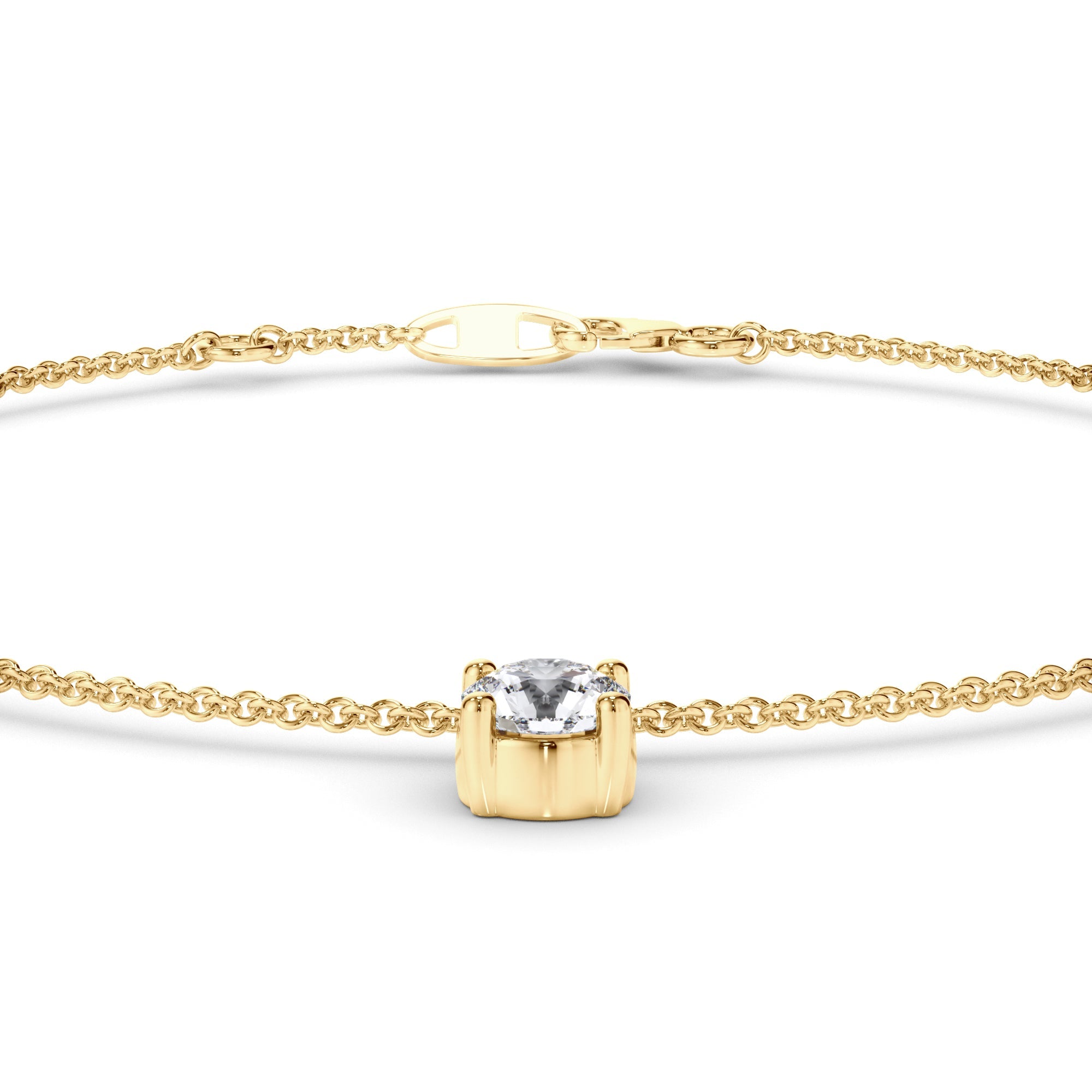 Floating Round Brilliant Cut Natural Mined Diamond Bracelet
