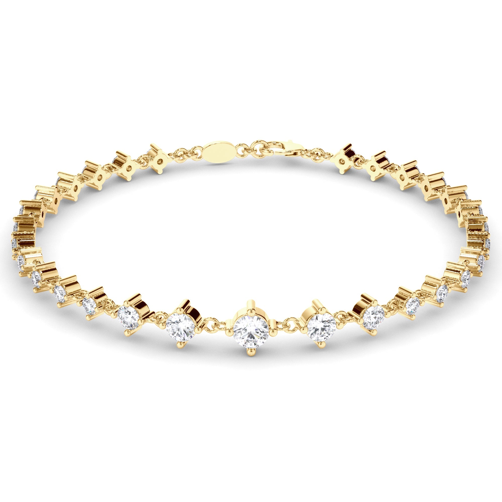 Round Brilliant Cut Laboratory Grown Diamond Tennis Bracelet