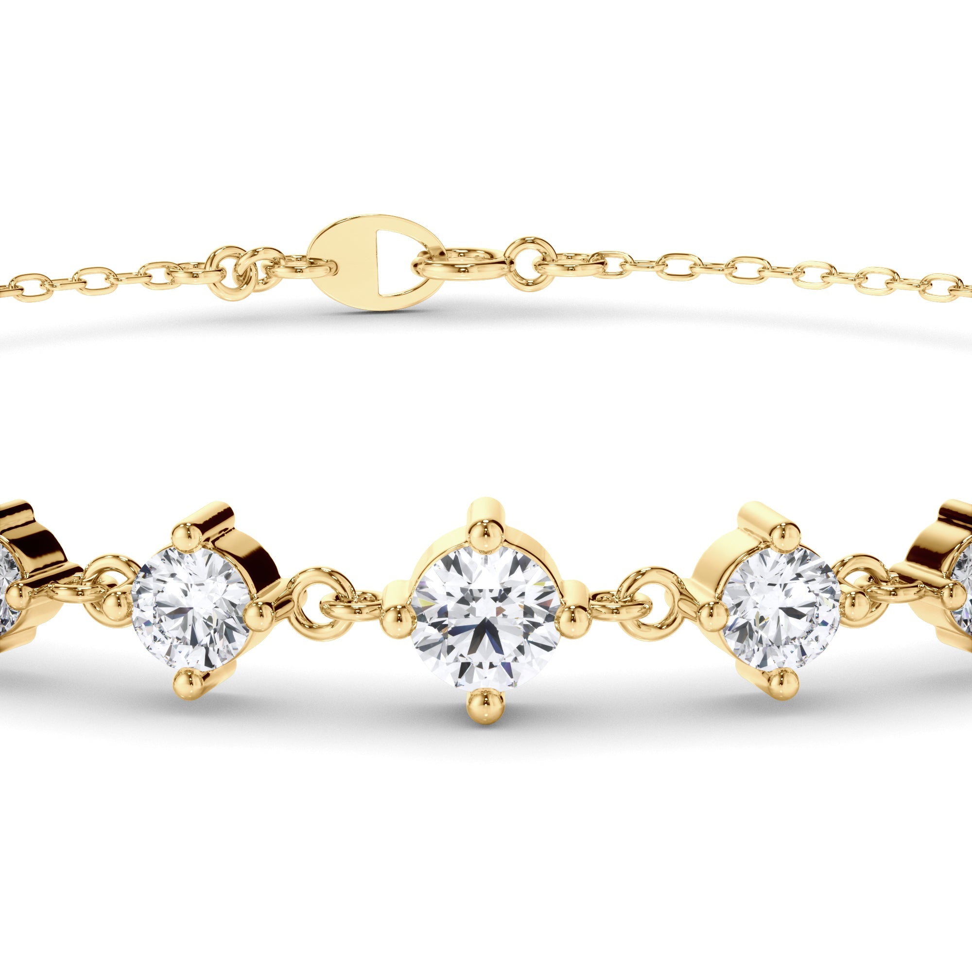 Graduating Round Brilliant Cut Natural Mined Diamond Bracelet