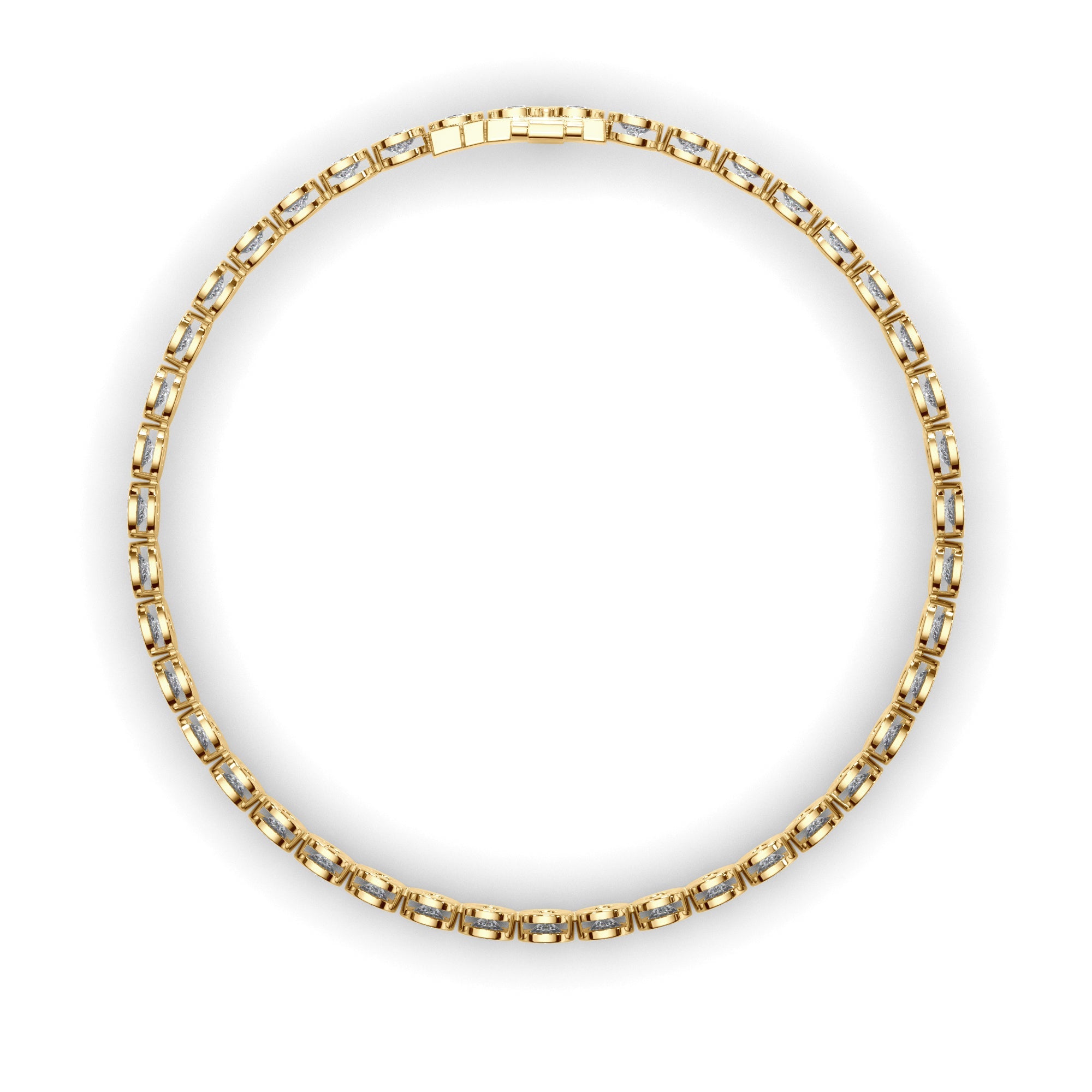 Round Brilliant Cut Natural Mined Diamond Bezel Set Tennis Bracelet