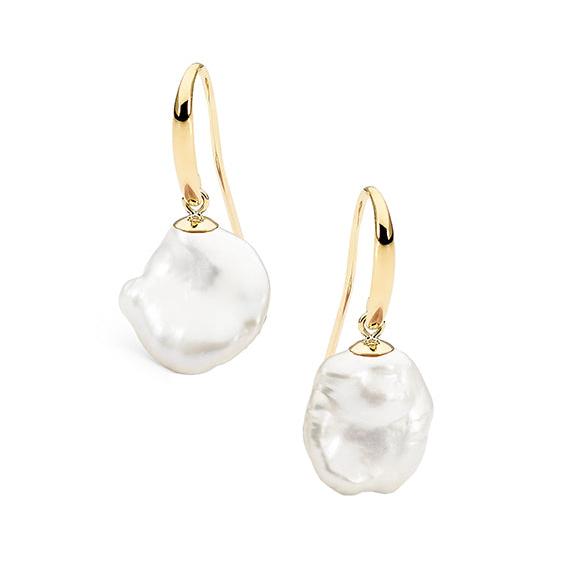 9ct Yellow Gold Florence Pearl Earrings