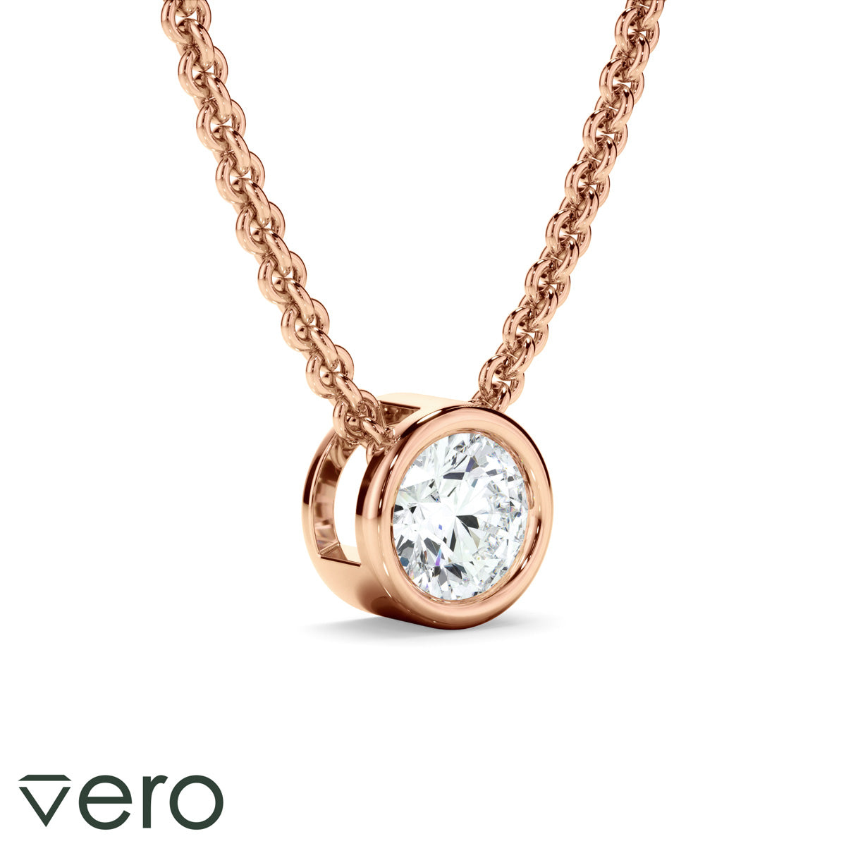 0.25ct Round Brilliant Cut Lab Grown Diamond Solitaire Slider Pendant