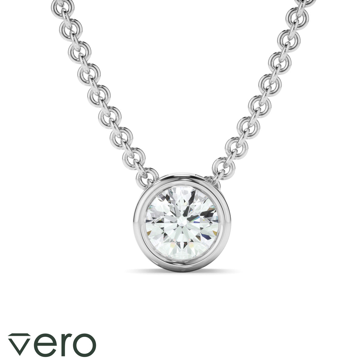 0.25ct Round Brilliant Cut Lab Grown Diamond Solitaire Slider Pendant